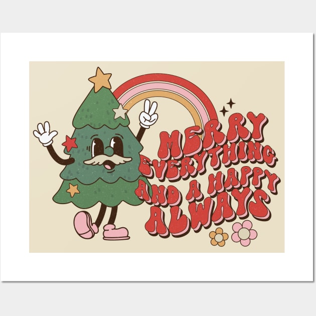 Retro Funny Merry Everything Christmas Wall Art by Mix Master Repeat